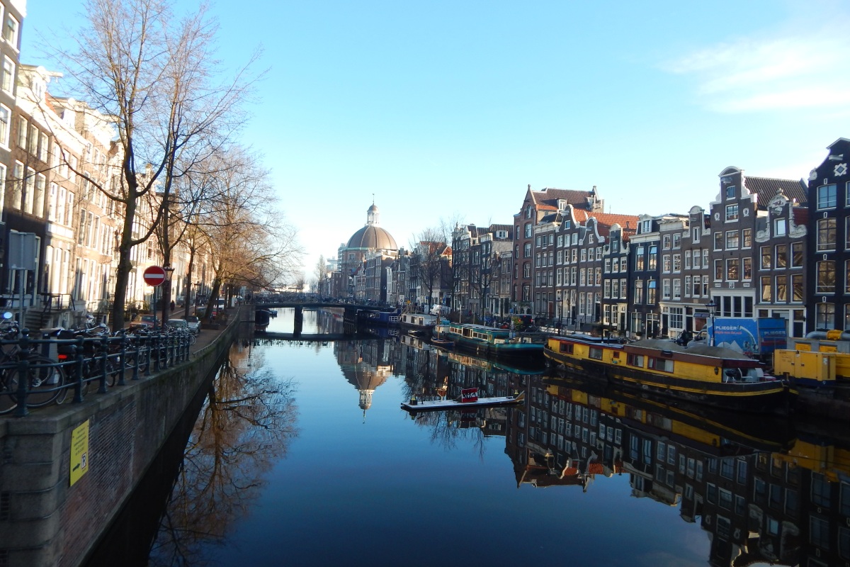 Dutch Houses and Houseboats in Amsterdam